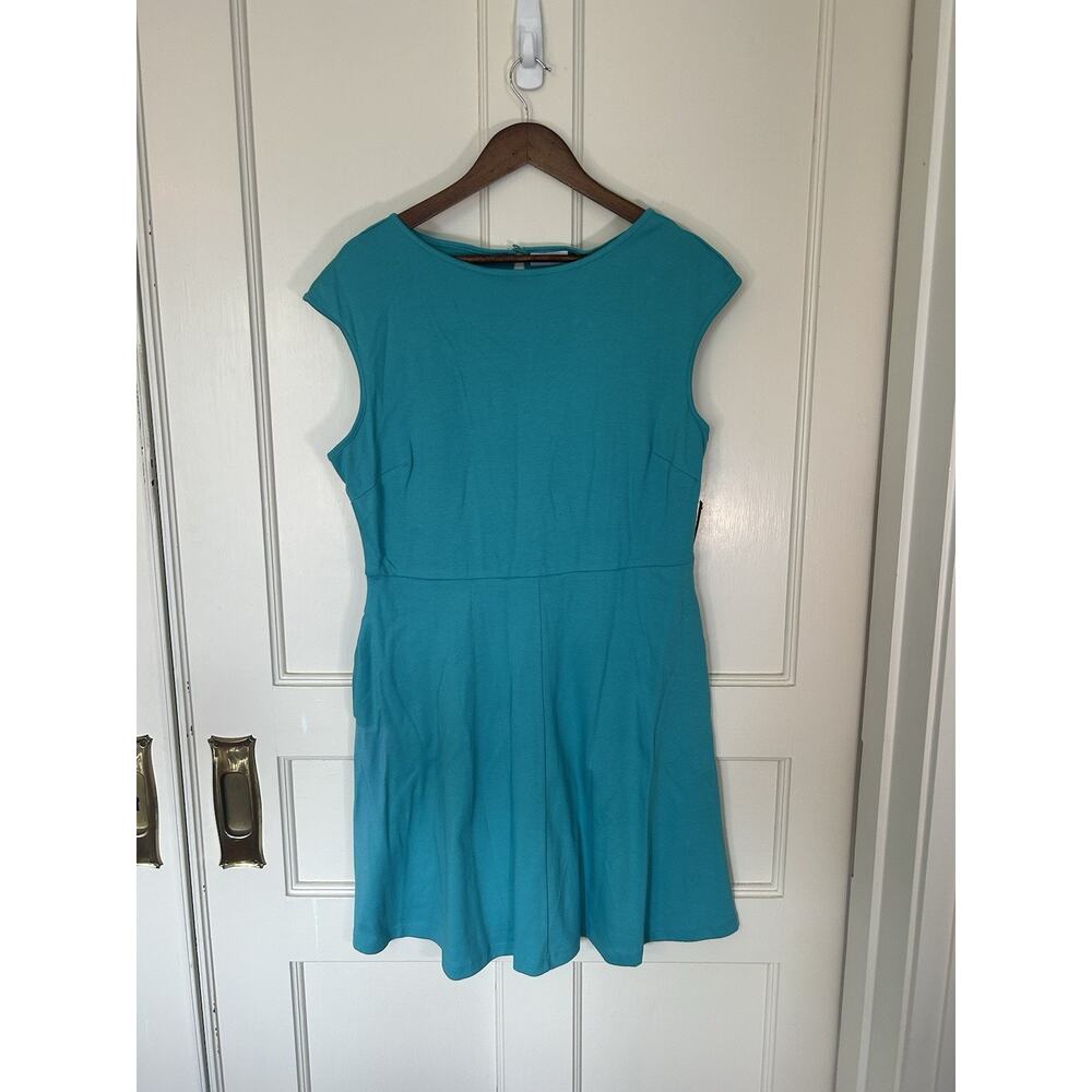 New York & Co. Jersey Shift Dress Womens Size Large Teal Classic Comfort NWT